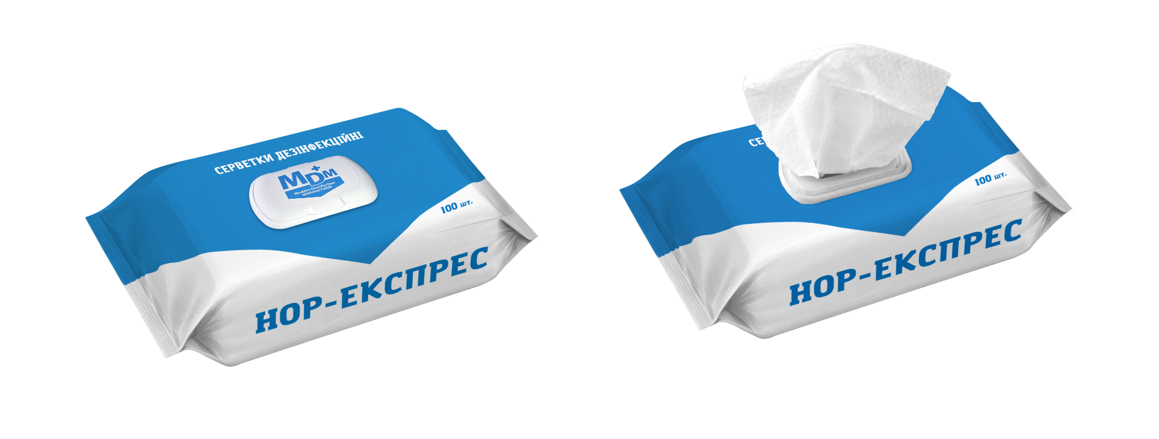 Серветки дезінфекційні «НОР-експрес»